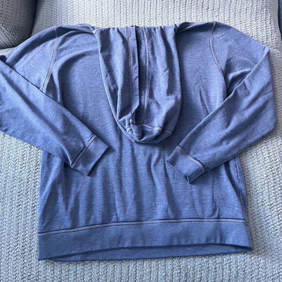Free Fly Long Sleeve Hoodie Size M Blue Bamboo Front Pocket Lightweight Mens - Picture 2 of 4